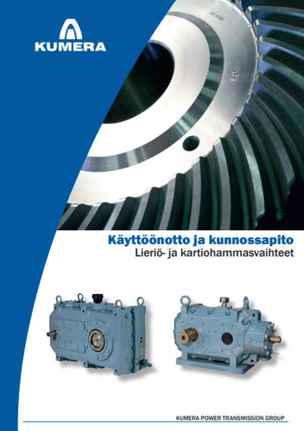 Kumera Manual: Installation and Maintenance – Helical and Bevel Helical Gearboxes (Finnish) – PDF preview